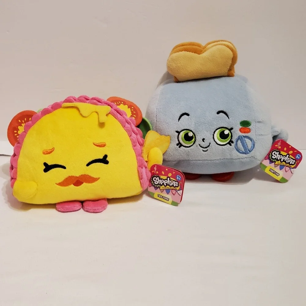 Shopkins Toasty Pop and Taco Terrie Soft Plush 2013 Stuffed Animal Toy with Tags